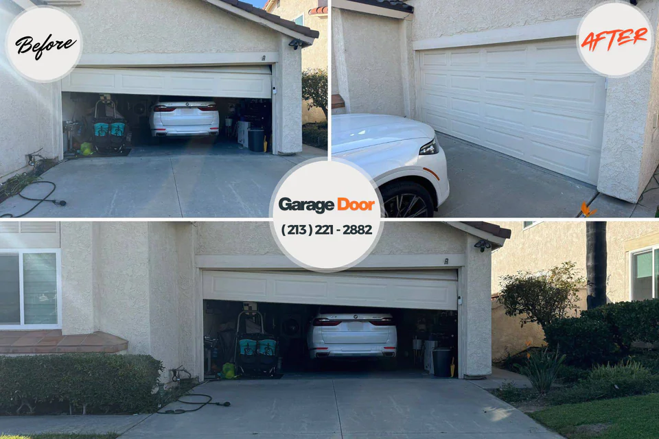 Before and after: garage door repair Middletown, PA